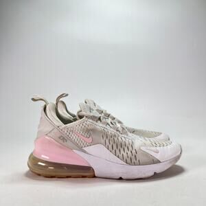 Nike Air Max 270 White Pink Running Shoes Girls Youth Size 4